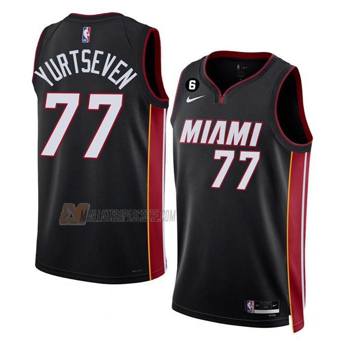 maillot omer yurtseven miami heat de 6 homme noir icon edition 2023