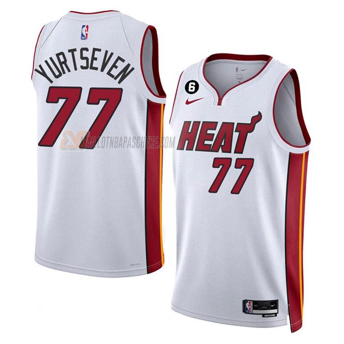 maillot omer yurtseven miami heat de 77 homme blanc association edition 2023