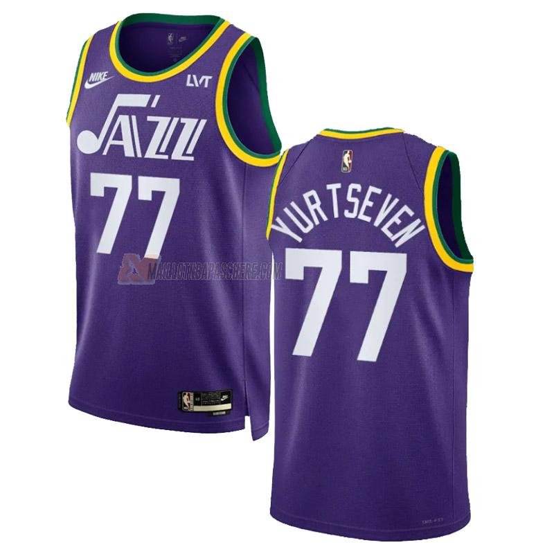 maillot omer yurtseven utah jazz de 77 homme violet classic edition 2023-24