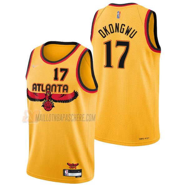 maillot onyeka okongwu atlanta hawks de 17 homme jaune city edition 2022