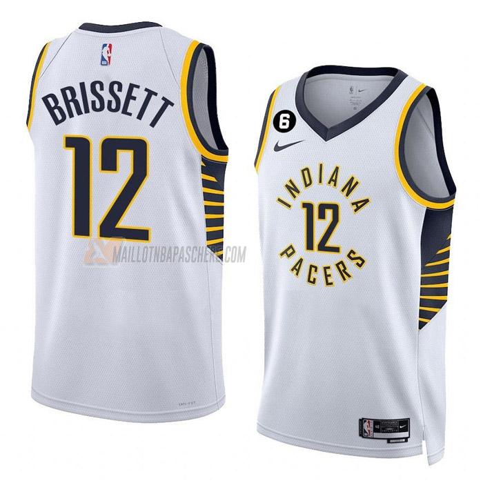 maillot oshae brissett indiana pacers de 12 homme blanc association edition 2023