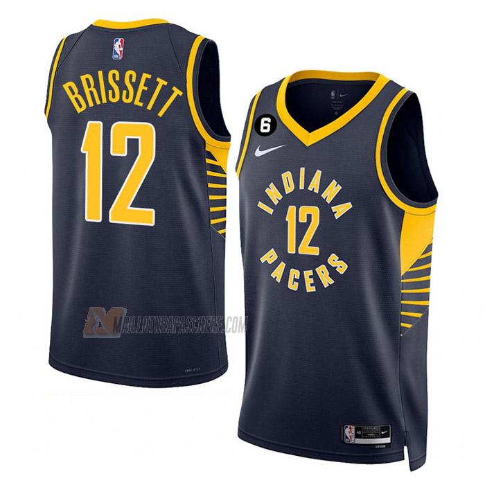 maillot oshae brissett indiana pacers de 12 homme bleu marine icon edition 2023