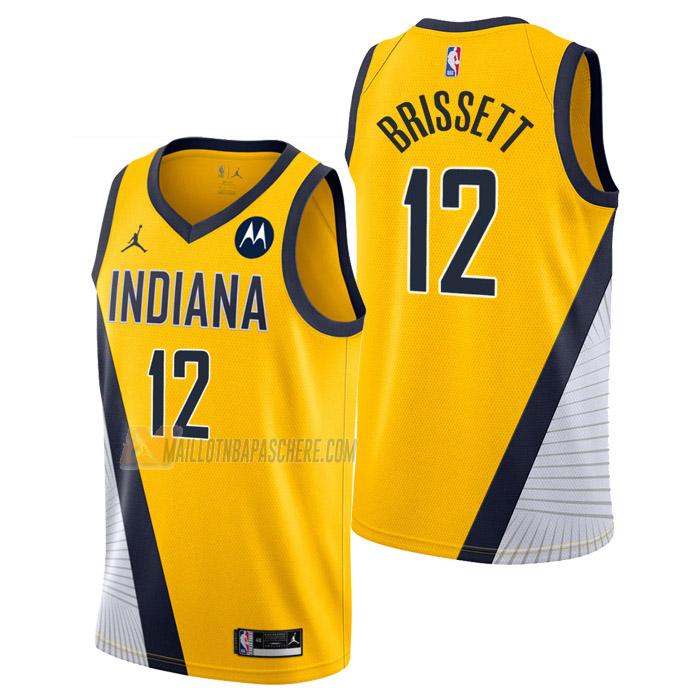 maillot oshae brissett indiana pacers de 12 homme jaune statement edition 2023