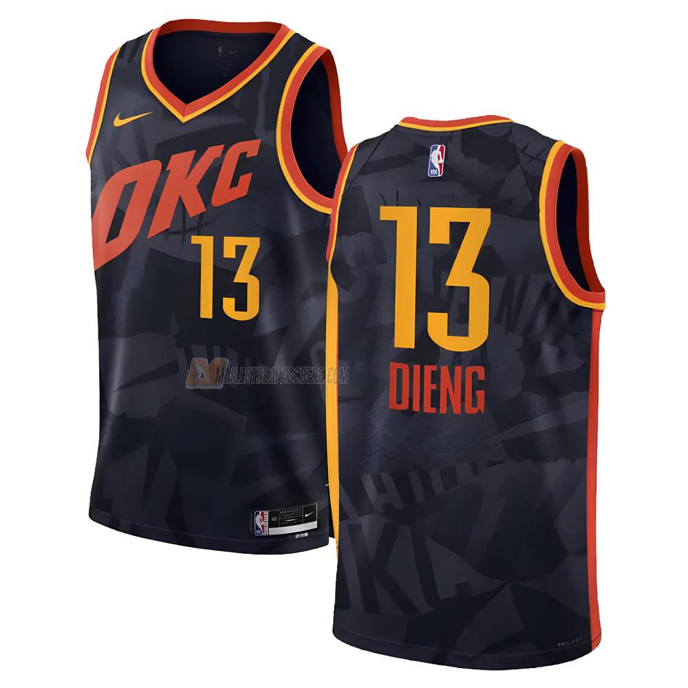 maillot ousmane dieng oklahoma city thunder de 13 homme noir city edition 2023-24