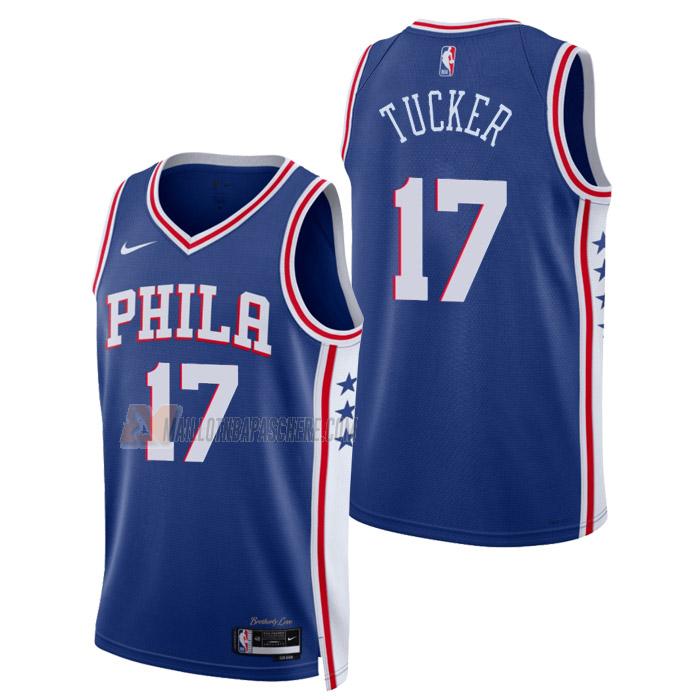 maillot p.j. tucker philadelphia 76ers de 17 homme bleu icon edition 2023