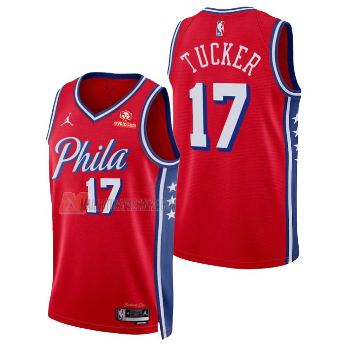 maillot p.j. tucker philadelphia 76ers de 17 homme rouge statement edition 2023