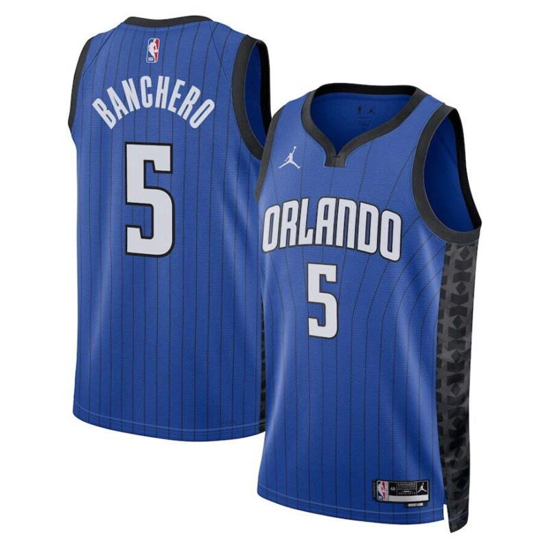 maillot paolo banchero orlando magic de 5 homme bleu statement edition 2023