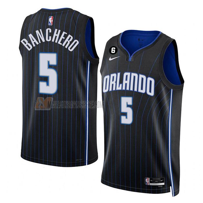 maillot paolo banchero orlando magic de 5 homme noir icon edition 2023