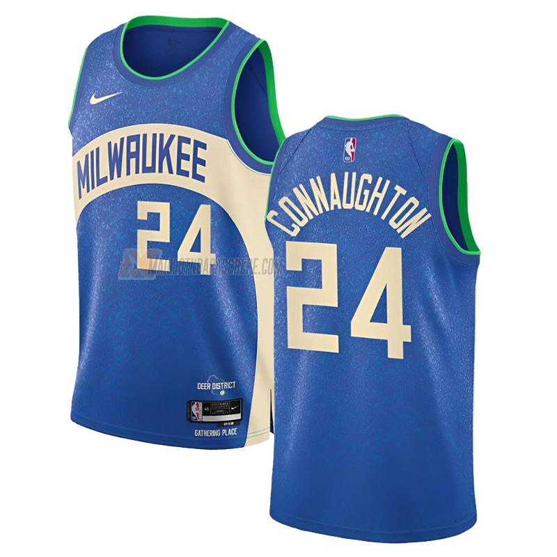 maillot pat connaughton milwaukee bucks de 24 homme bleu city edition 2023-24