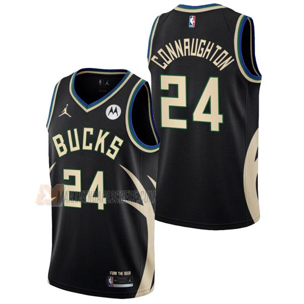 maillot pat connaughton milwaukee bucks de 24 homme noir statement edition 2023