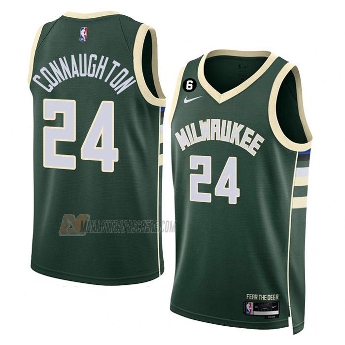 maillot pat connaughton milwaukee bucks de 24 homme vert icon edition 2023