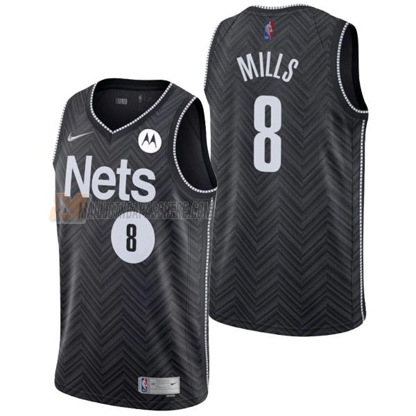 maillot patty mills brooklyn nets de 8 homme noir earned edition 2022