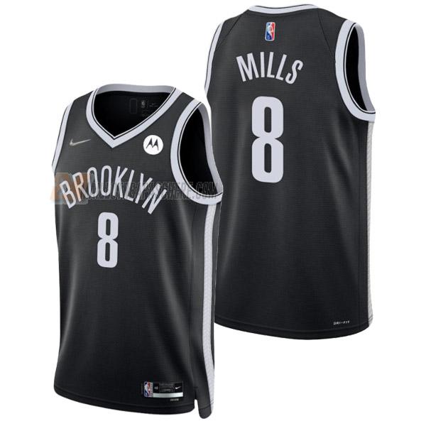 maillot patty mills brooklyn nets de 8 homme noir icon edition 2022