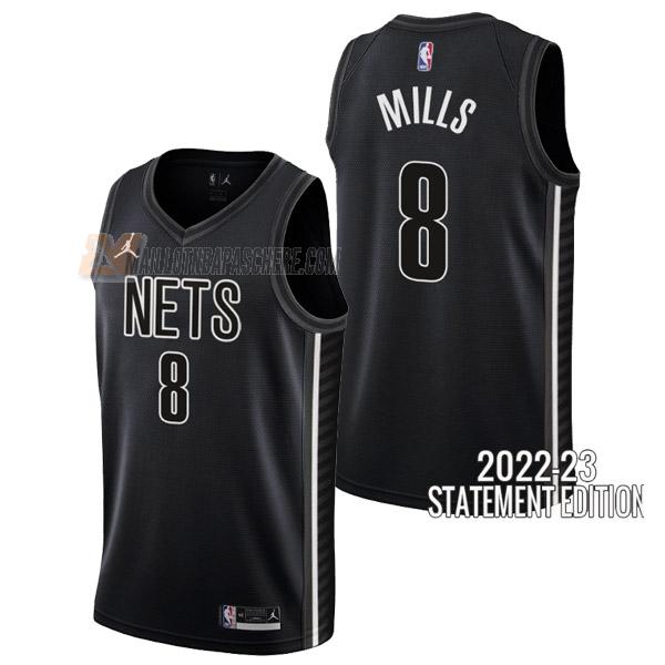 maillot patty mills brooklyn nets de 8 homme noir statement edition 2023