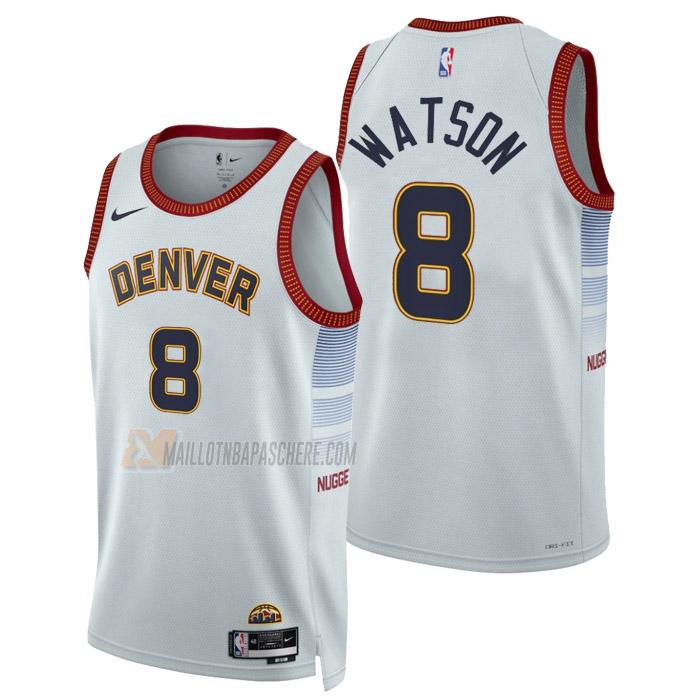 maillot peyton watson denver nuggets de 8 homme blanc city edition 2023