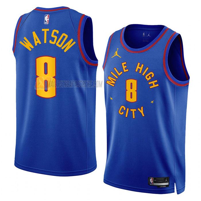 maillot peyton watson denver nuggets de 8 homme bleu statement edition 2023