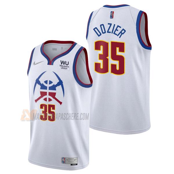 maillot pj dozier denver nuggets de 35 homme blanc earned edition 2021