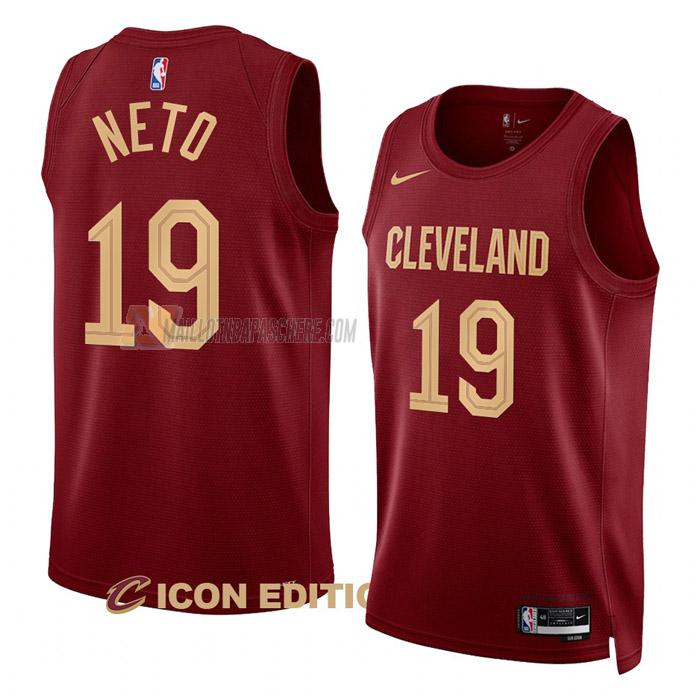 maillot raul neto cleveland cavaliers de 19 homme rouge icon edition 2023