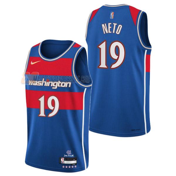 maillot raul neto washington wizards de 19 homme bleu city edition 2022