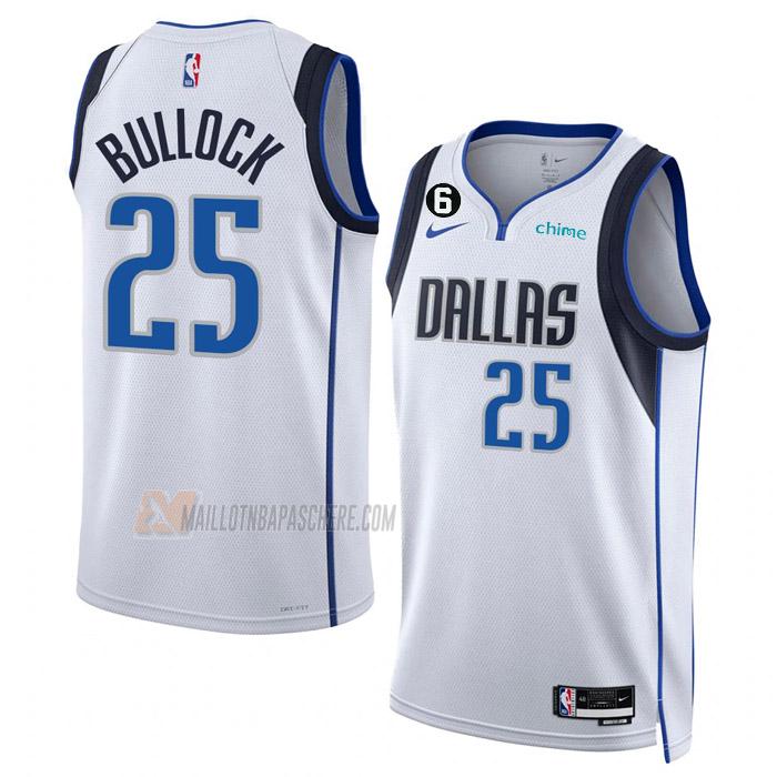 maillot reggie bullock dallas mavericks de 25 homme blanc association edition 2023