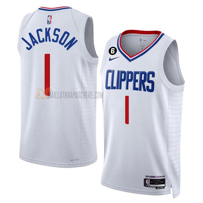 maillot reggie jackson los angeles clippers de 1 homme blanc association edition 2023