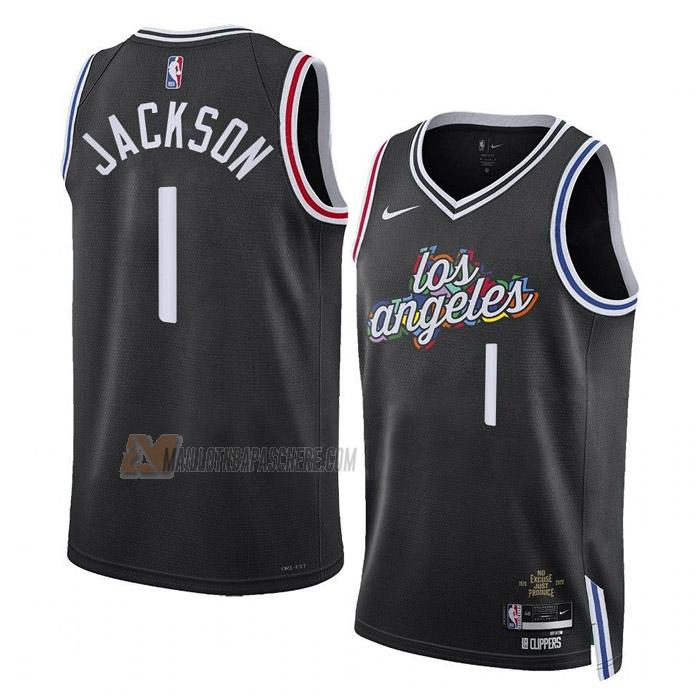 maillot reggie jackson los angeles clippers de 1 homme noir city edition 2023