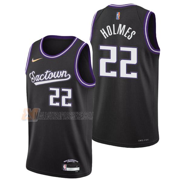 maillot richaun holmes sacramento kings de 22 homme noir city edition 2022