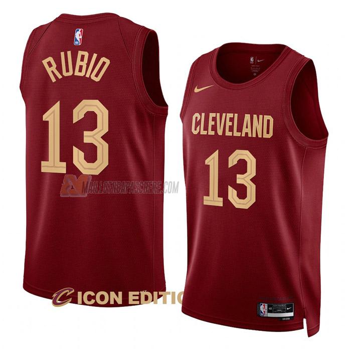 maillot ricky rubio cleveland cavaliers de 13 homme rouge icon edition 2023