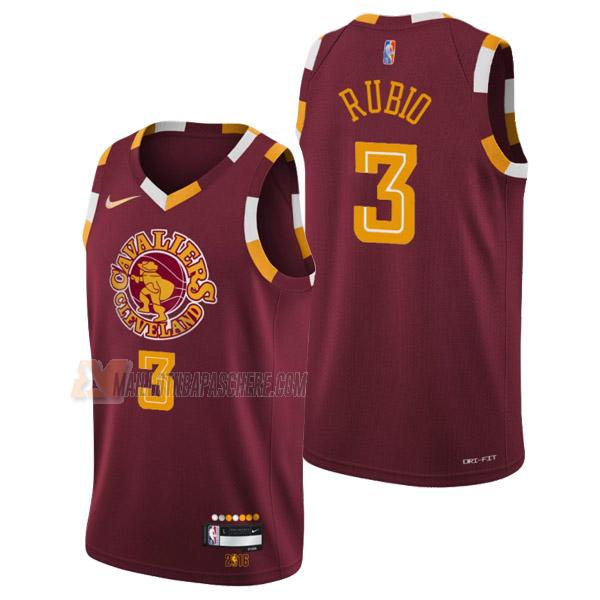 maillot ricky rubio cleveland cavaliers de 3 homme rouge city edition 2022