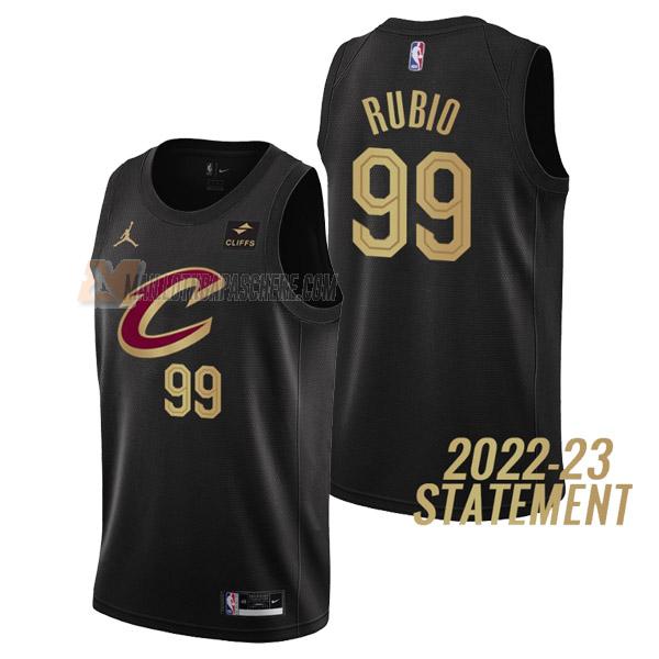 maillot ricky rubio cleveland cavaliers de 99 homme noir statement edition 2023