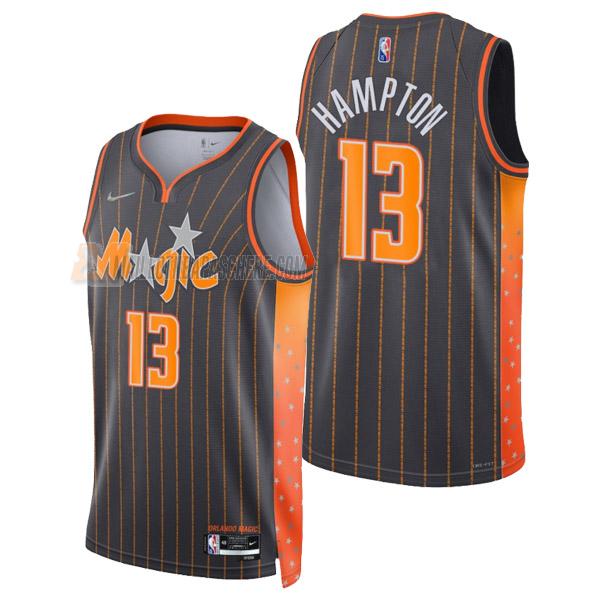 maillot rj hampton orlando magic de 13 homme noir city edition 2022