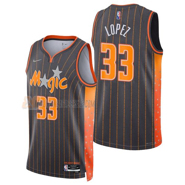 maillot robin lopez orlando magic de 33 homme noir city edition 2022