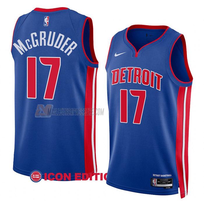 maillot rodney mcgruder detroit pistons de 17 homme bleu icon edition 2023