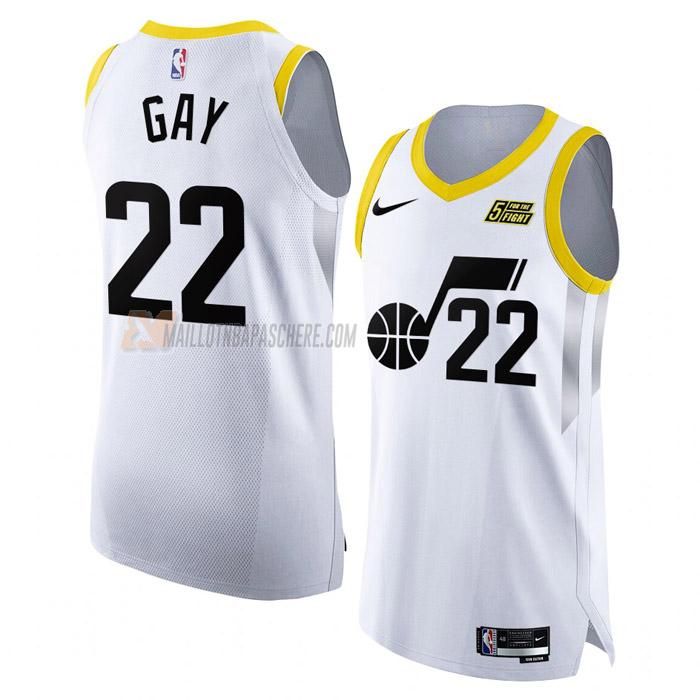 maillot rudy gay utah jazz de 22 homme blanc association edition 2023