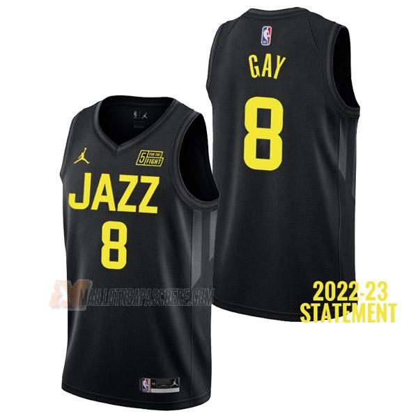 maillot rudy gay utah jazz de 8 homme noir statement edition 2023