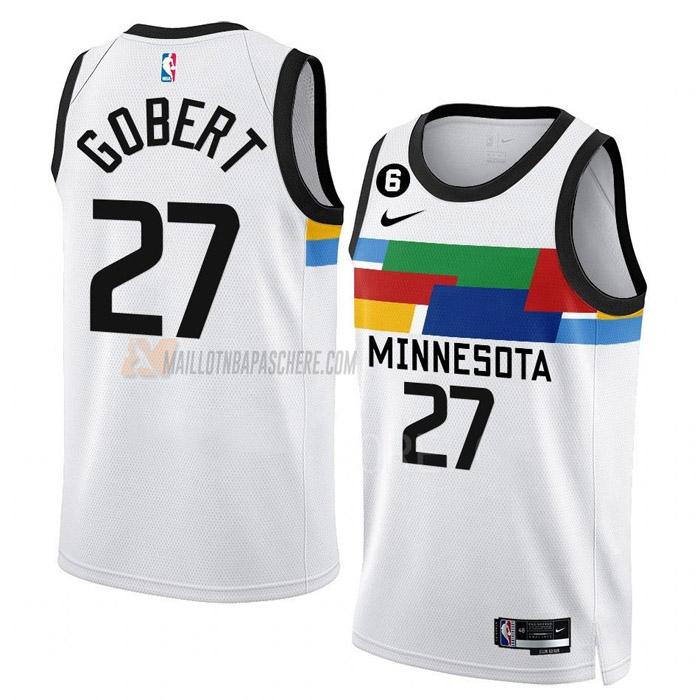 maillot rudy gobert minnesota timberwolves de 27 homme blanc city edition 2023