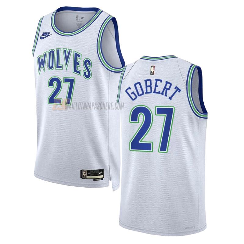 maillot rudy gobert minnesota timberwolves de 27 homme blanc classic edition 2023-24