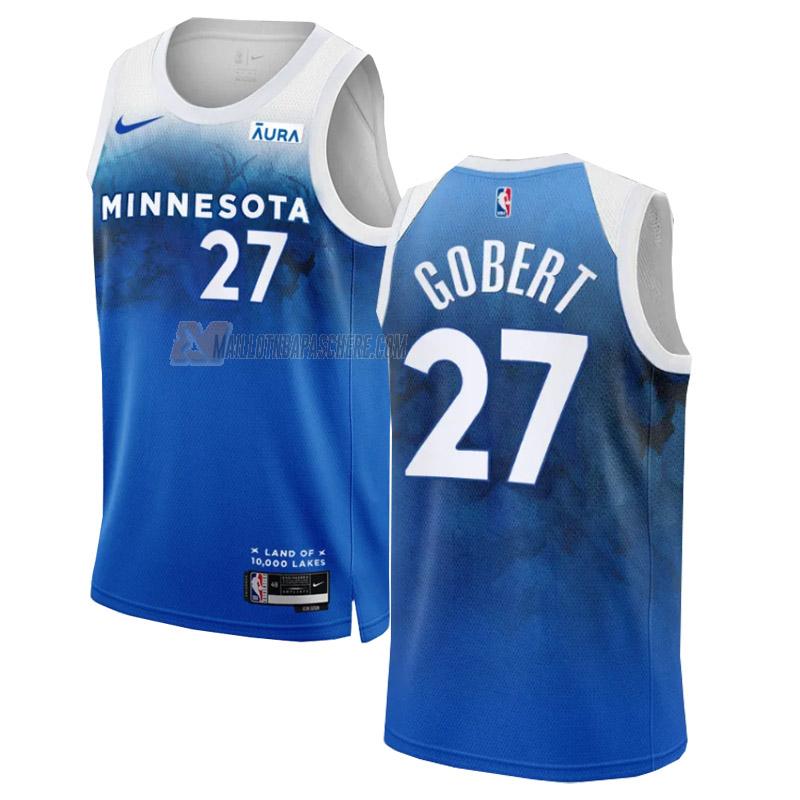 maillot rudy gobert minnesota timberwolves de 27 homme blu city edition 2023-24