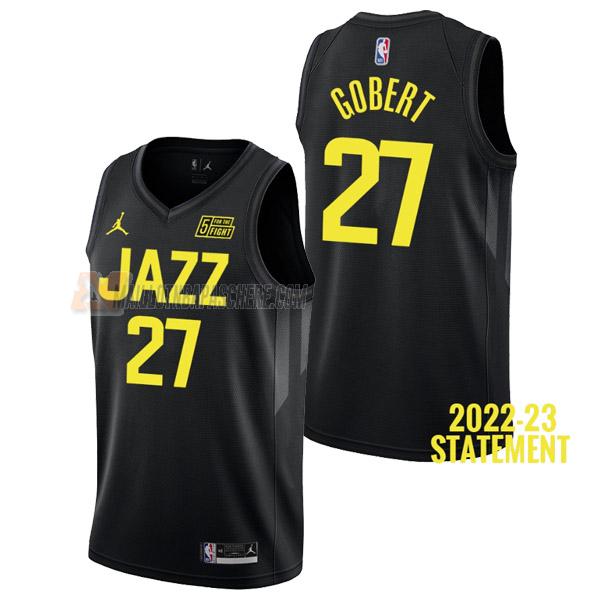 maillot rudy gobert utah jazz de 27 homme noir statement edition 2023