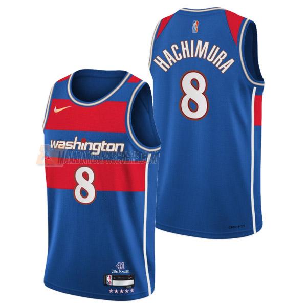 maillot rui hachimura washington wizards de 8 homme bleu city edition 2022