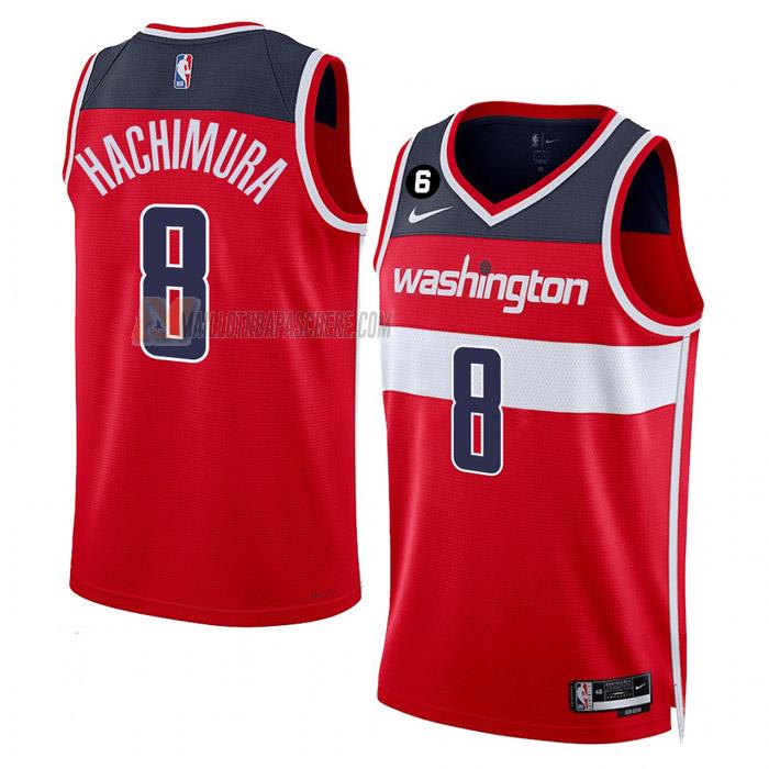 maillot rui hachimura washington wizards de 8 homme rouge icon edition 2023