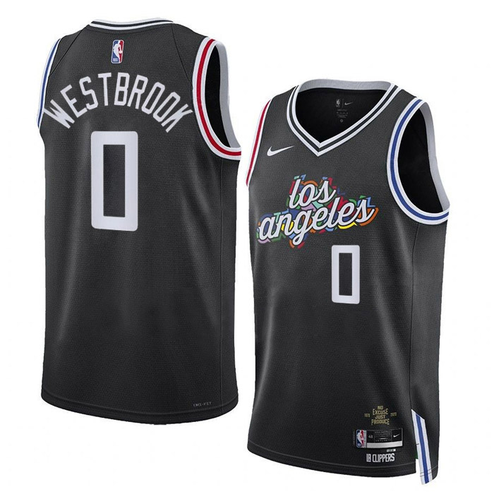 maillot russell westbrook los angeles clippers de 0 homme noir city edition 2023