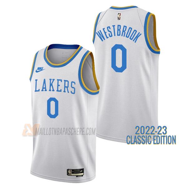 maillot russell westbrook los angeles lakers de 0 homme blanc classic edition 2023