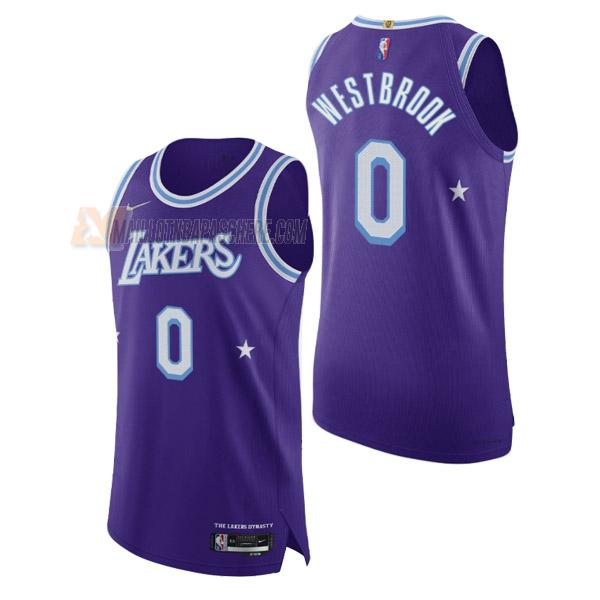 maillot russell westbrook los angeles lakers de 0 homme mauve city edition 2022