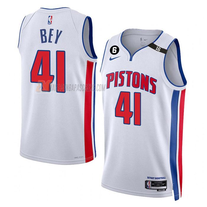 maillot saddiq bey detroit pistons de 41 homme blanc association edition 2023