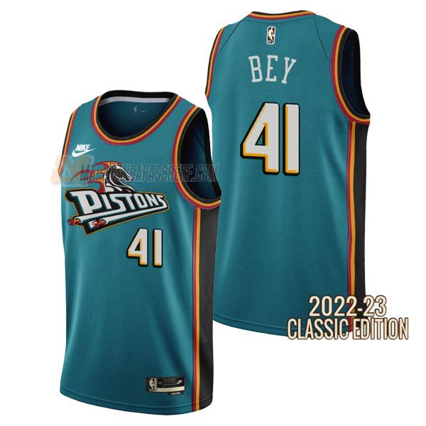 maillot saddiq bey detroit pistons de 41 homme sarcelle classic edition 2023