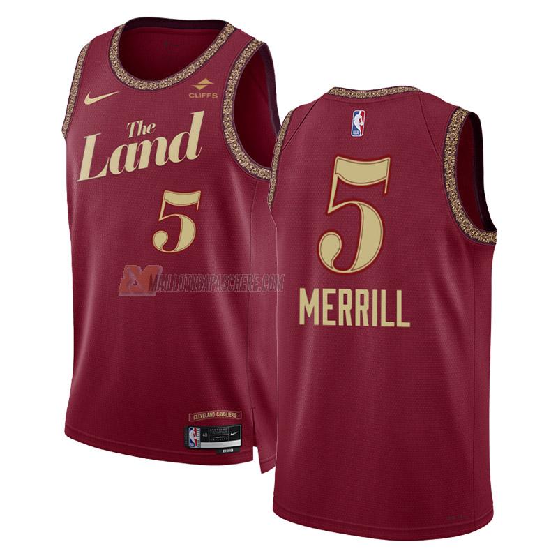 maillot sam merrill cleveland cavaliers de 5 homme noir city edition 2023-24