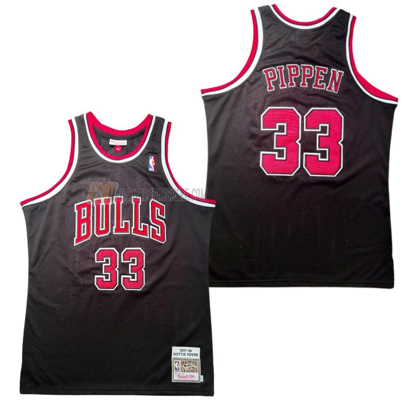 maillot scottie pippen chicago bulls de 33 homme noir retro