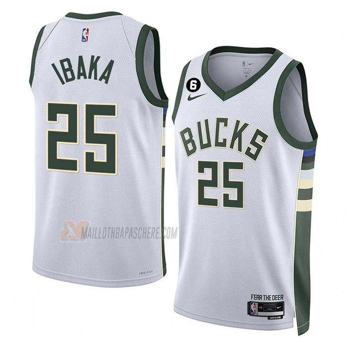 maillot serge ibaka milwaukee bucks de 25 homme blanc association edition 2023