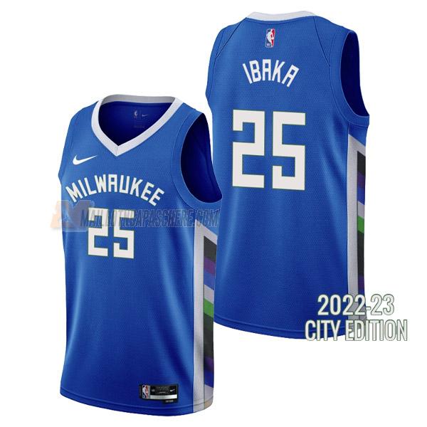 maillot serge ibaka milwaukee bucks de 25 homme bleu city edition 2023